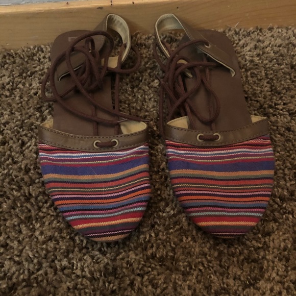 Vans multicolor tie up sandal 7.5 - Picture 2 of 5